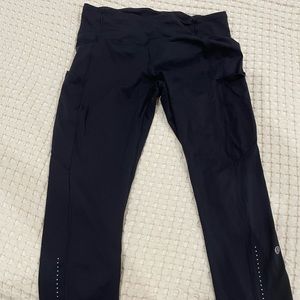 Lululemon fast and free black leggings size 8